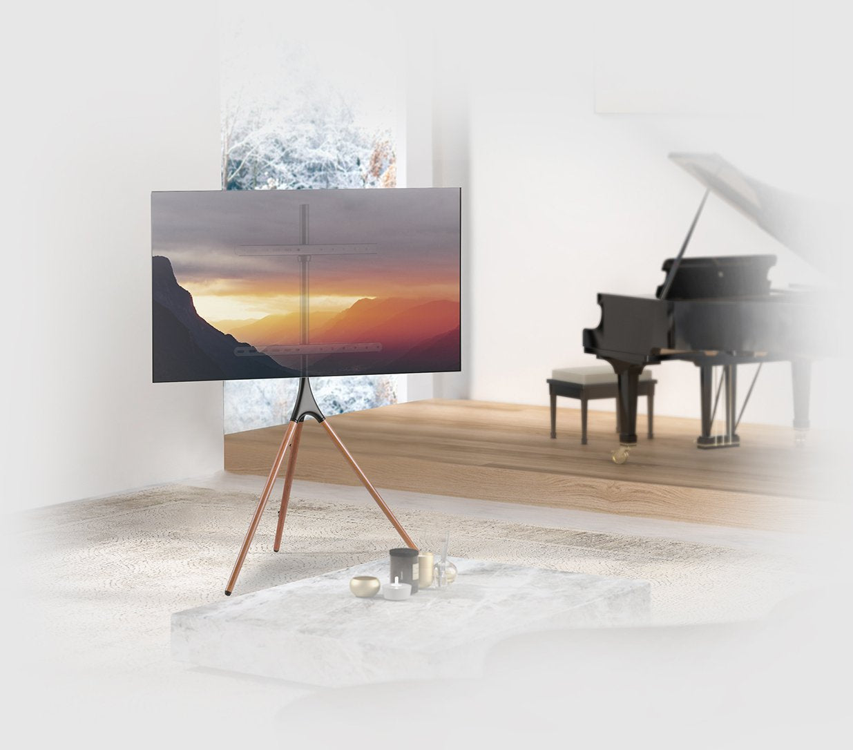 Mywall Ht22l Bodenstativ Para Flachbildschirme 32"-75" Negro / Nussbaum