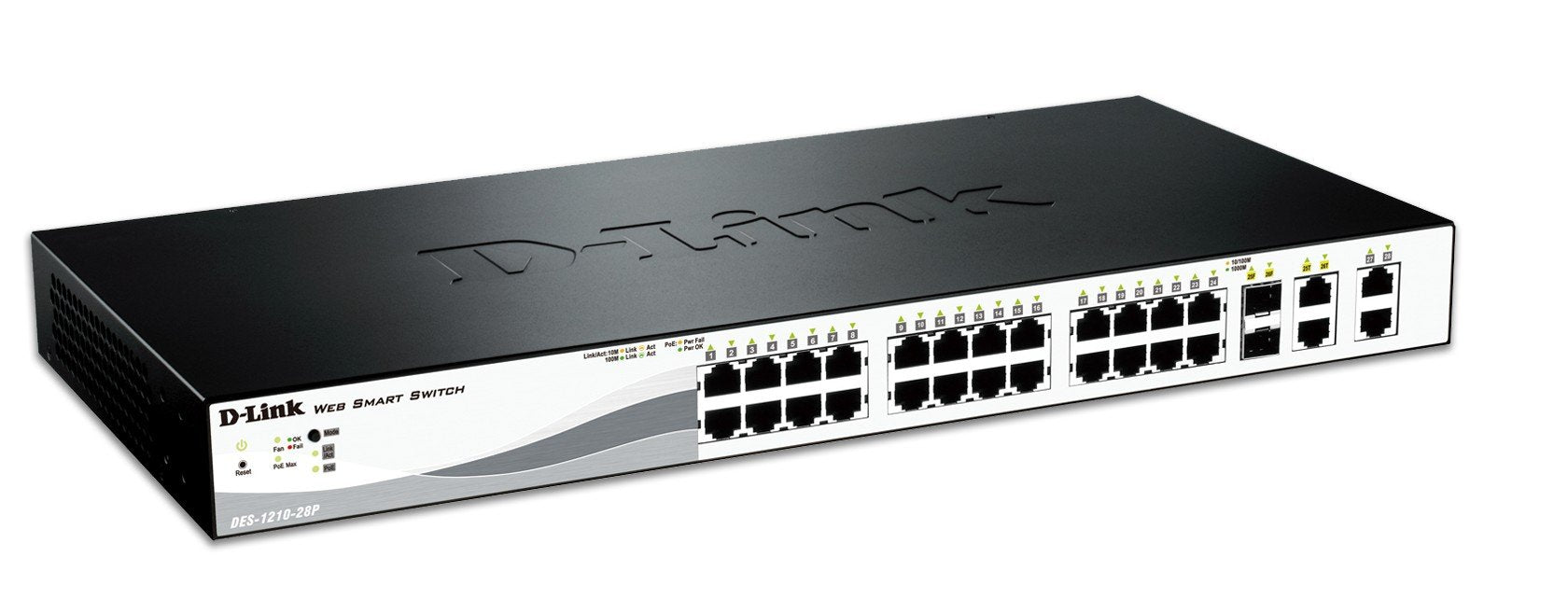 D-Link Switch Des-1210-28p Gestionable 24 Puertos 10/100 Poe + 2 Puertos Gigabit Sfp Combinado