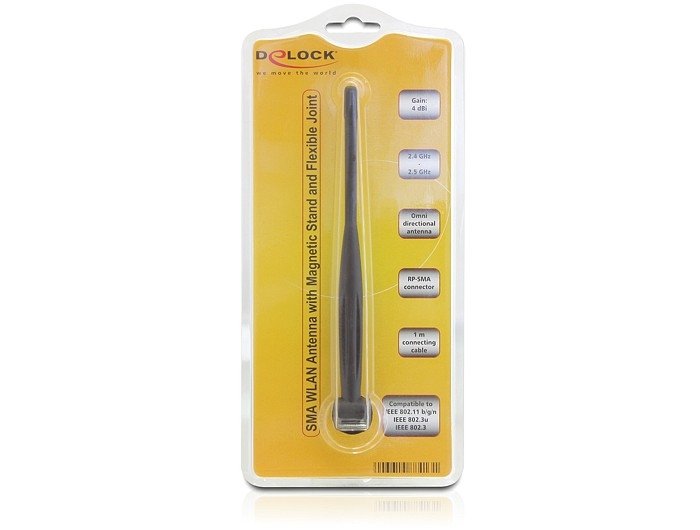 EAN 4043619884131 - DeLOCK 88413 antena para red Antena omnidireccional RP-SMA 4 dBi imagen 2