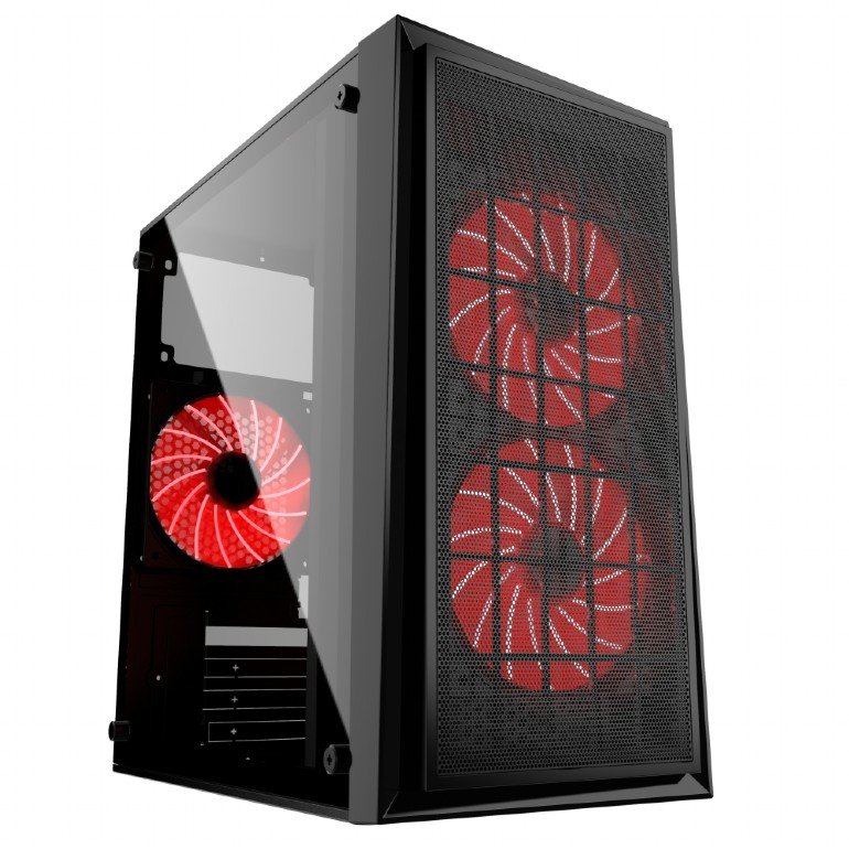 EAN 8716309116664 - Gembird CCC-FORNAX-950R carcasa de ordenador Midi Tower Negro, Rojo imagen 1