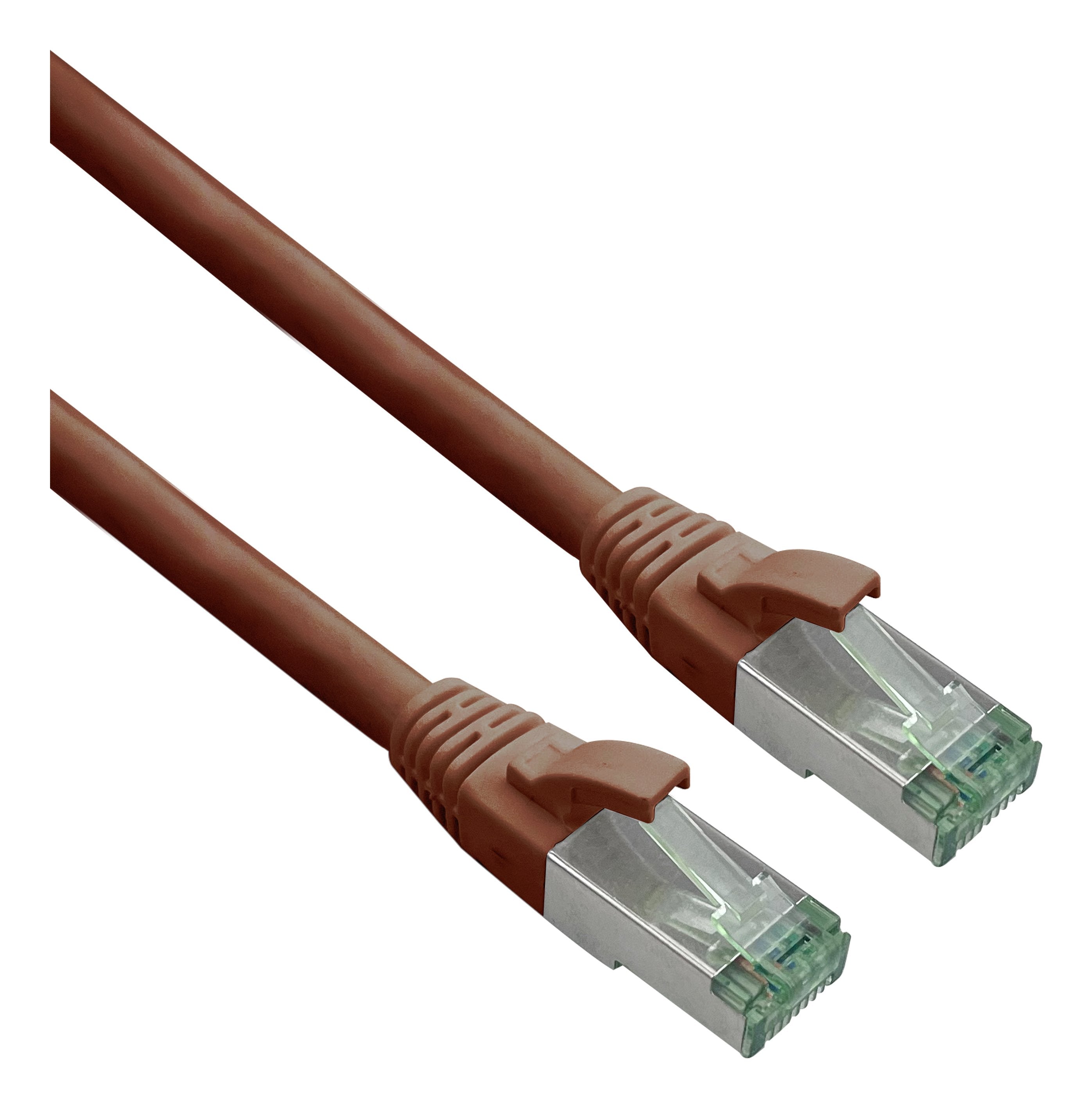 Helos Grs Certificado Cat 6a Cable De Red Con Cat 7 Rohkabel Tpe Braun 3,0m