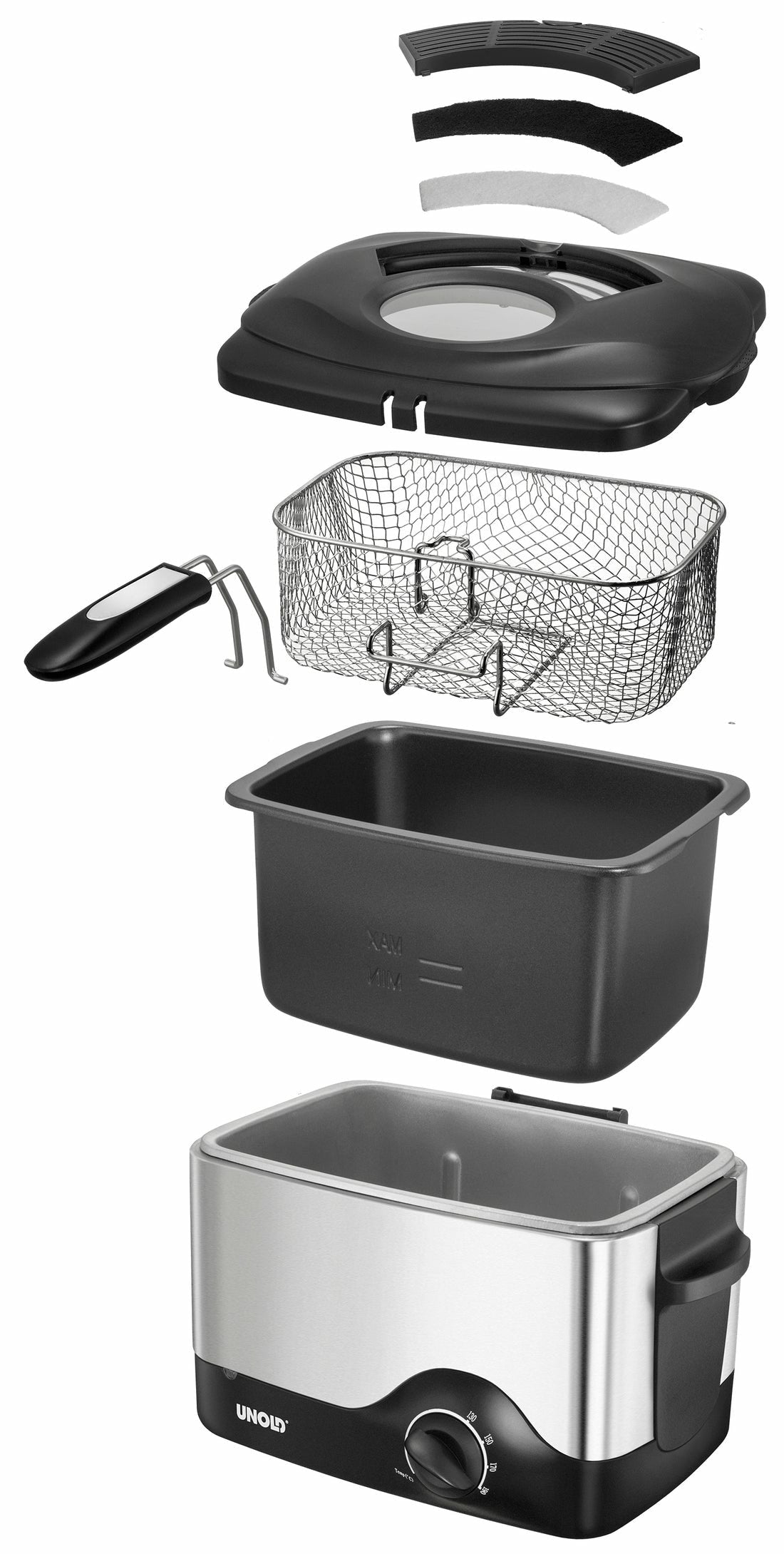 EAN 4011689586156 - Unold 58615 freidora Sencillo Independiente 1200 W Negro, Acero inoxidable imagen 3