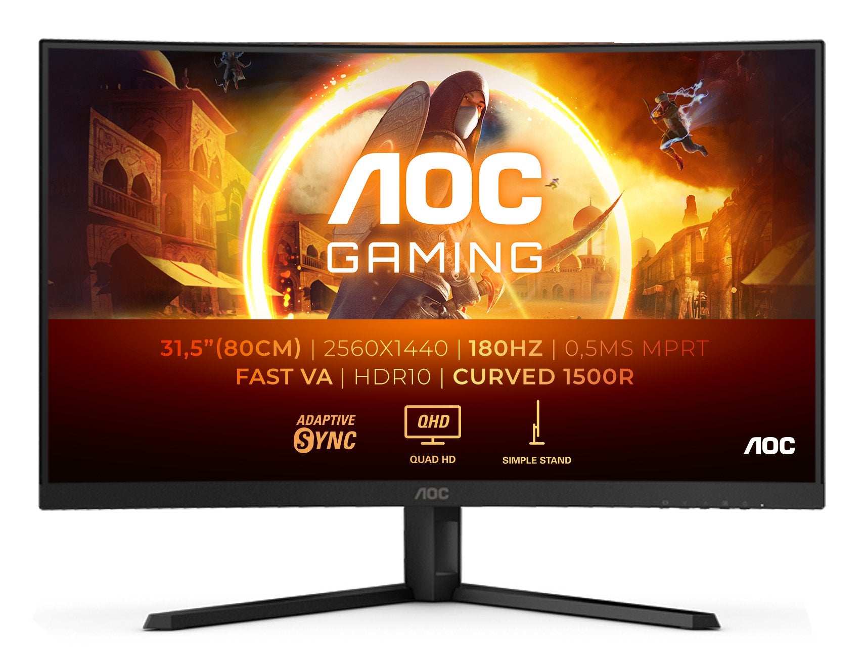 EAN 4038986182164 - AOC G4 CQ32G4VE pantalla para PC 80 cm (31.5") 2560 x 1440 Pixeles Quad HD LCD Negro, Gris imagen 1