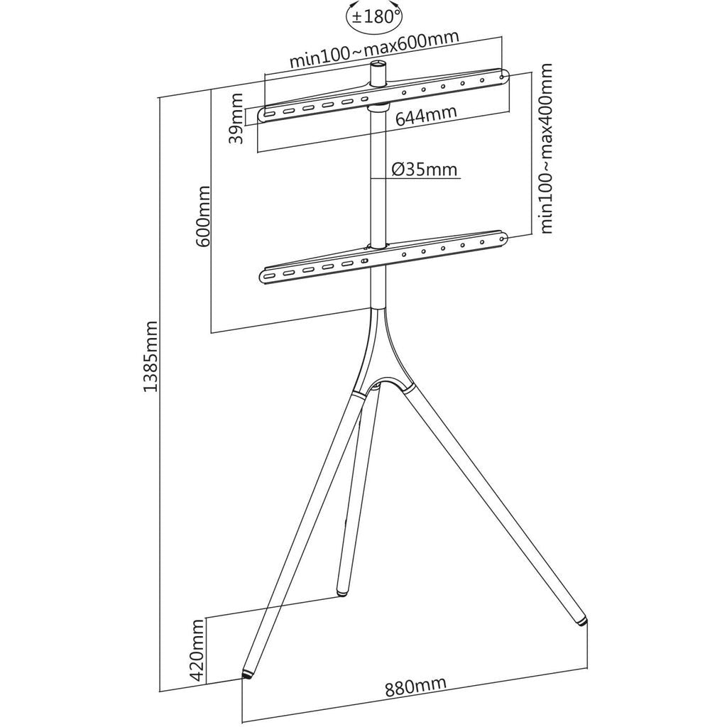 EAN 0766623461795 - Manhattan 461795 soporte para monitor 165,1 cm (65") Piso Azul, Marrón imagen 10