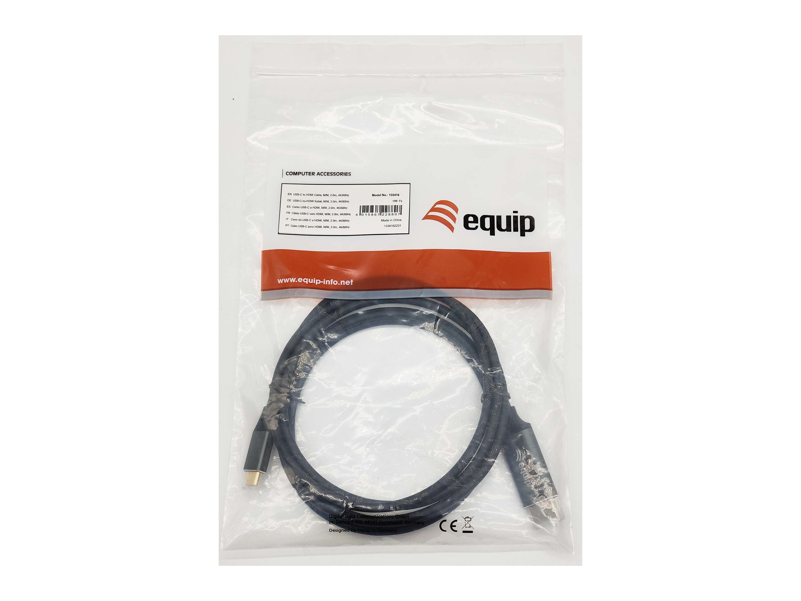 Equip Adaptador Usb-C -> Hdmi 4k 60hz 2m Negro