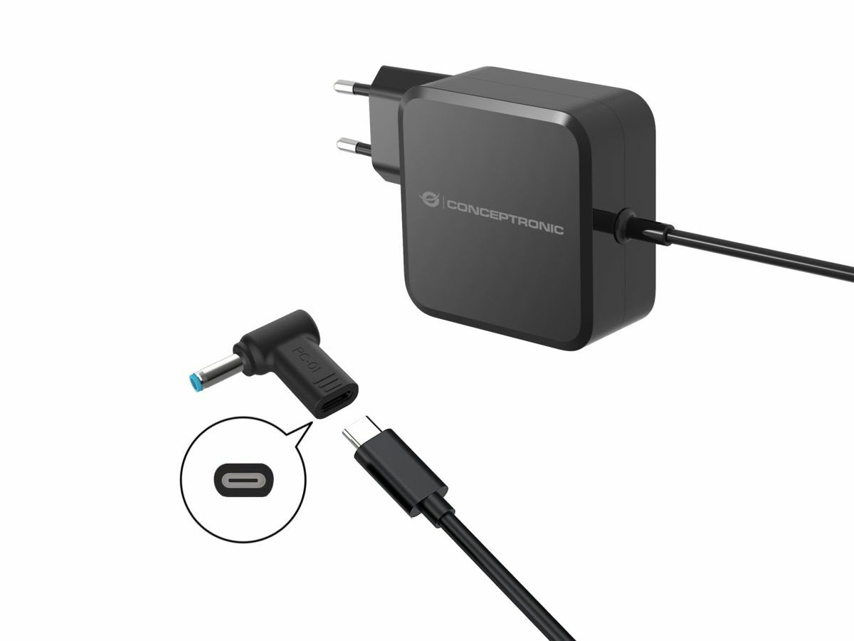 Conceptronic Adaptador Usb-C -> Dc, Hp 4.5x3.0mm 18-20v Sw