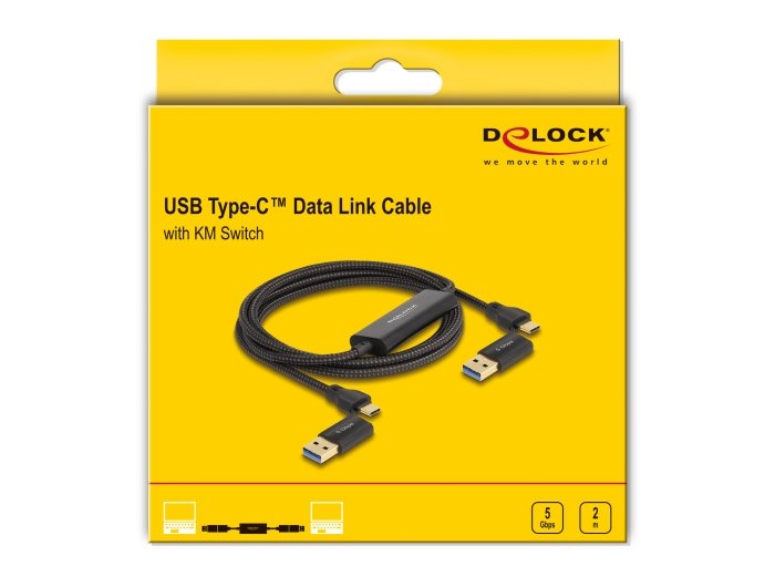 Delock 83014 Usb Type-C 5 Gbps Cable De Enlace De Datos + Interruptor Km De 2 M