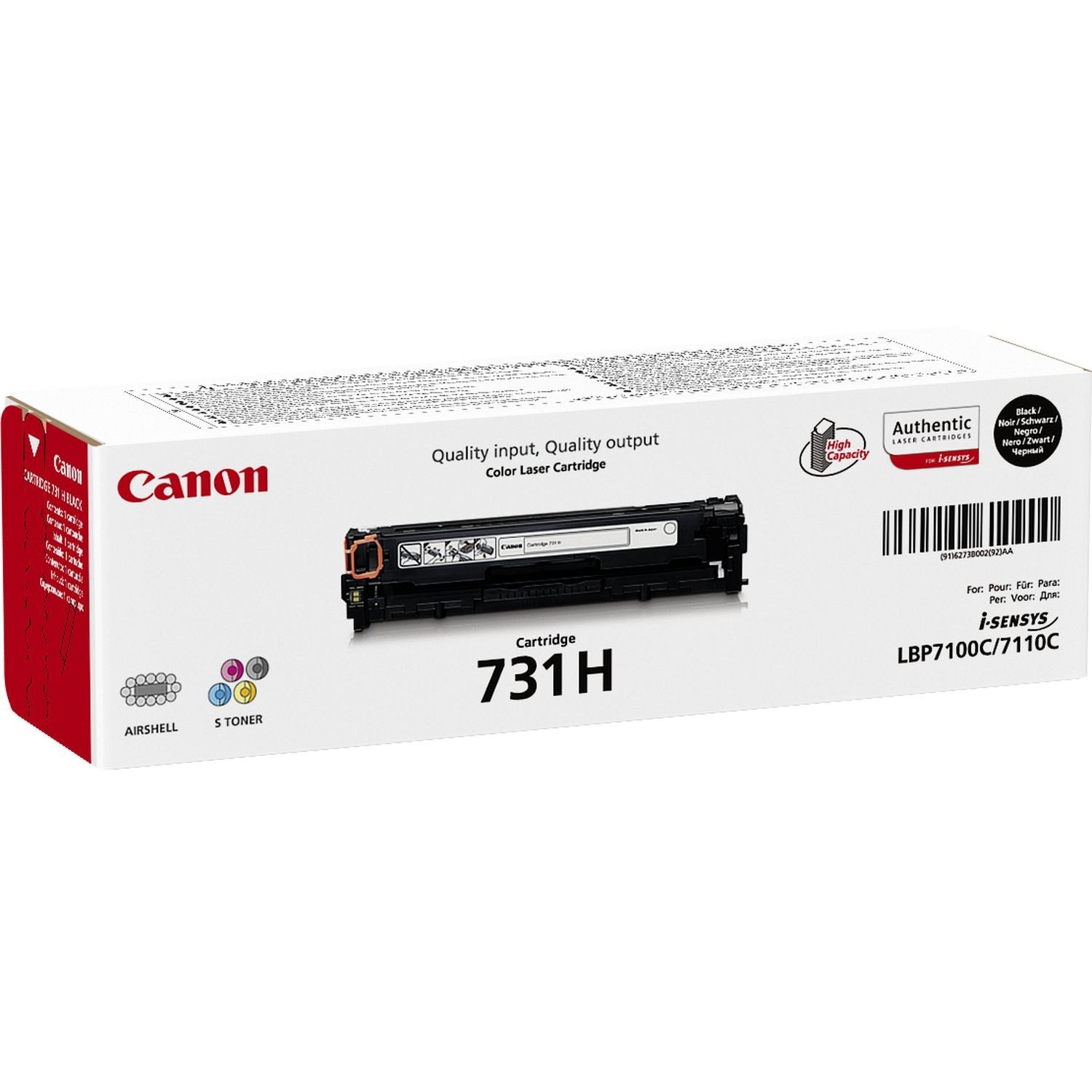 EAN 4960999904818 - Canon 731H cartucho de tóner 1 pieza(s) Original Negro imagen 1