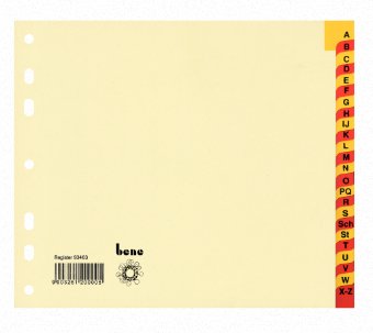 Bene Ordnerregister Halbformat, Ancho Extra A-Z Din A4