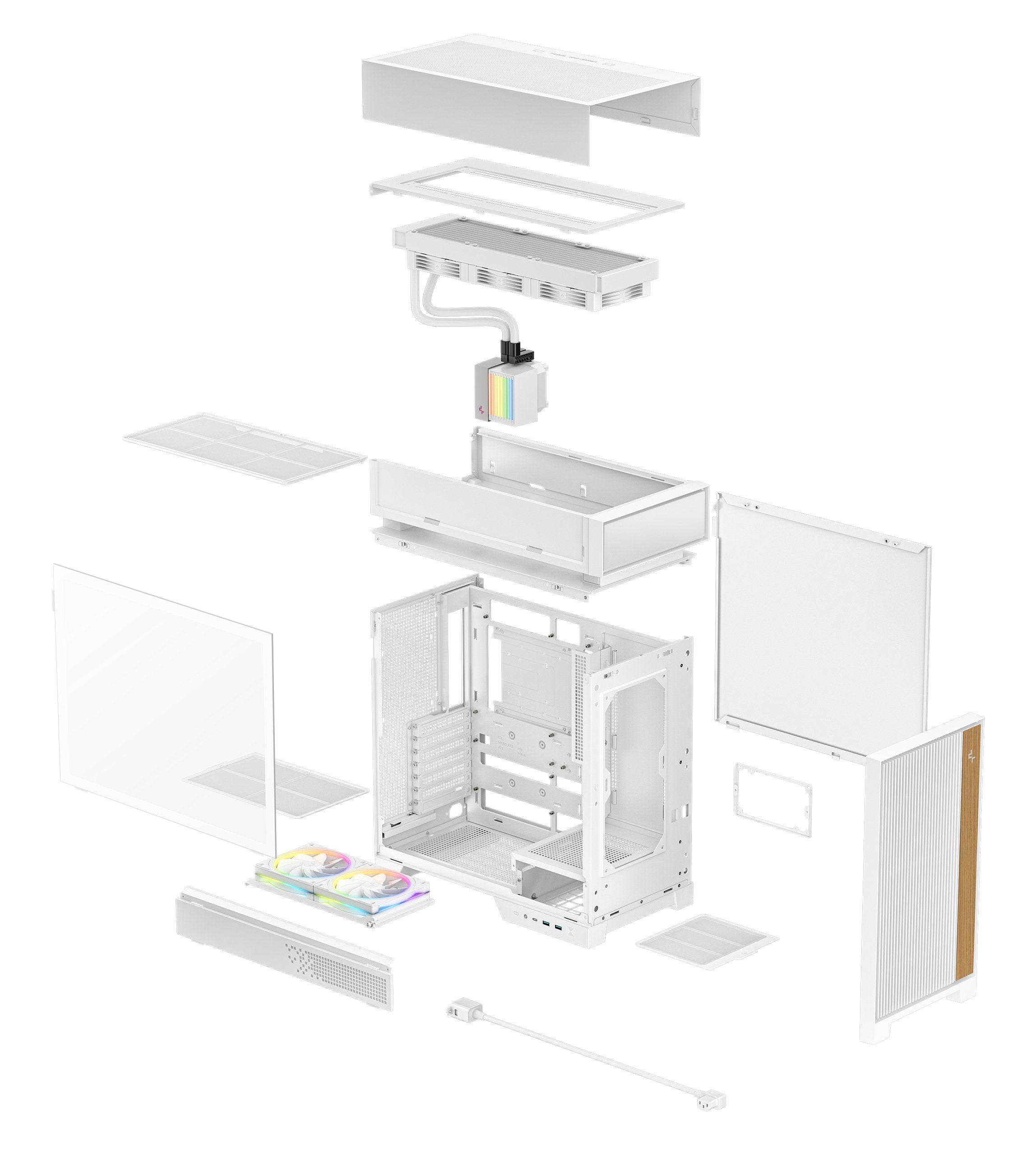 Caja Pc Deepcool Cl6600 Wh Atx 360 Aio Blanco