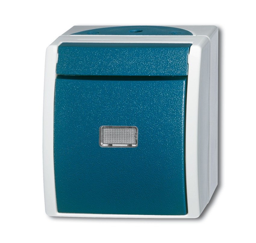 Busch Jaeger 2601 6wgl-53 Wippschalter M.Beleuchtung Ocean Ip44 Grau Blaugrün