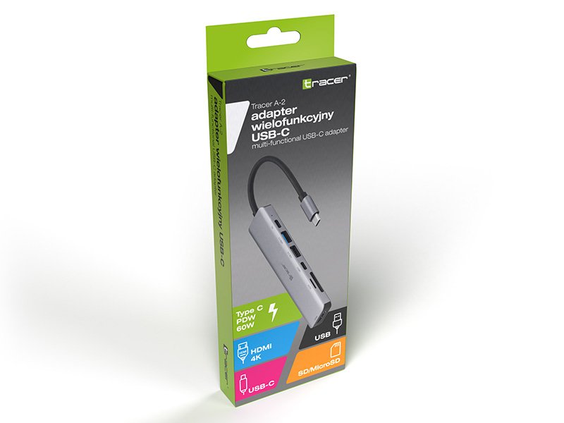 Tracer A-2. Usb Tipo C Hdmi 4k. Usb 3.0. Pdw 60w Adapter