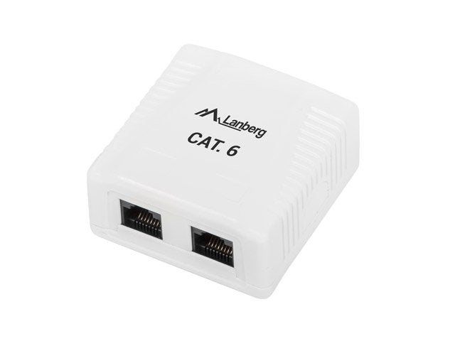 Caja De Superficie Cat.6 Utp Sin Protección 2x Rj45 Blanco Lanberg