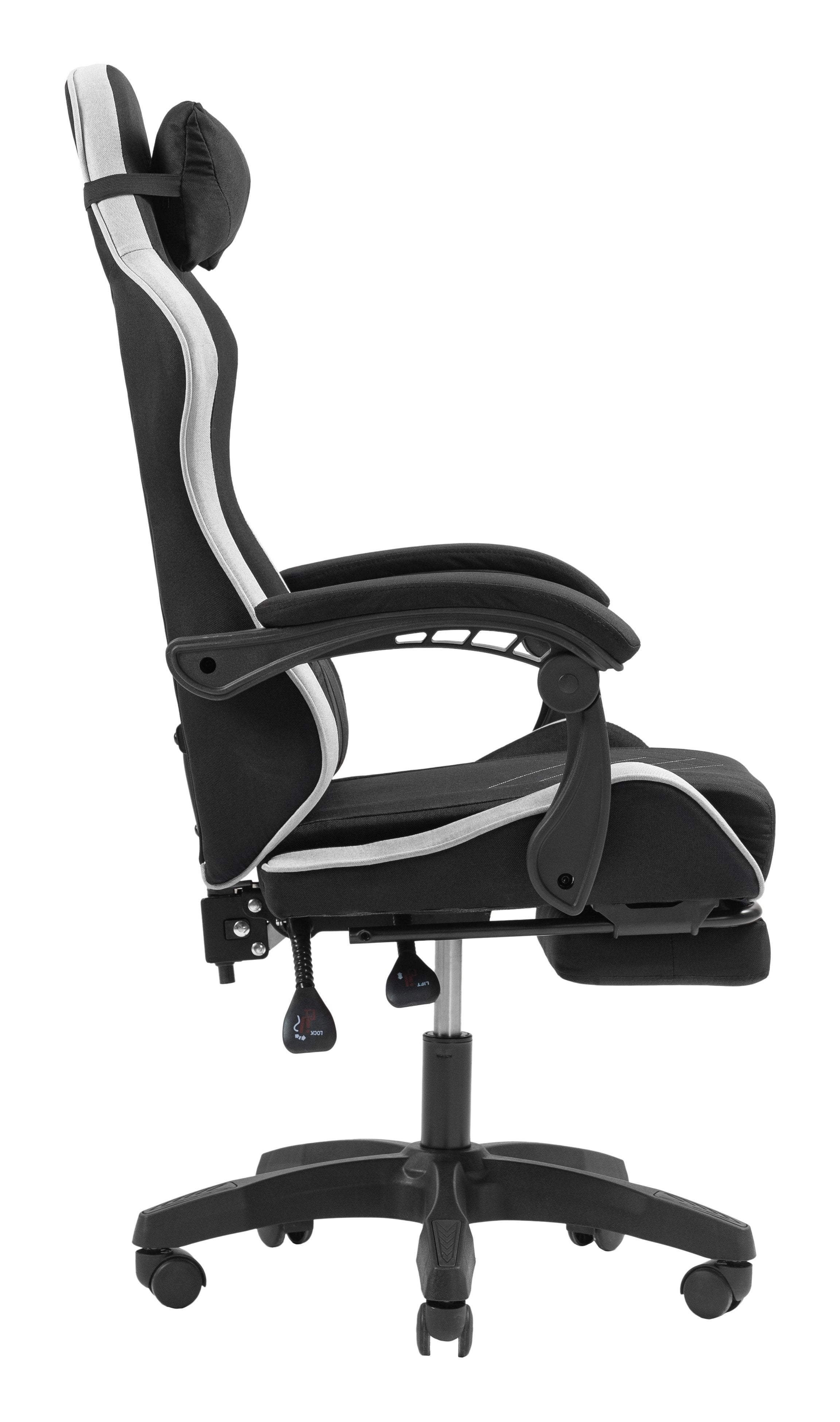 Silla Gamer Mars Gaming Mgcxfgrbl Negra Y Blanca Reclinable Reposabrazo Ajustable Reposapies Cojines
