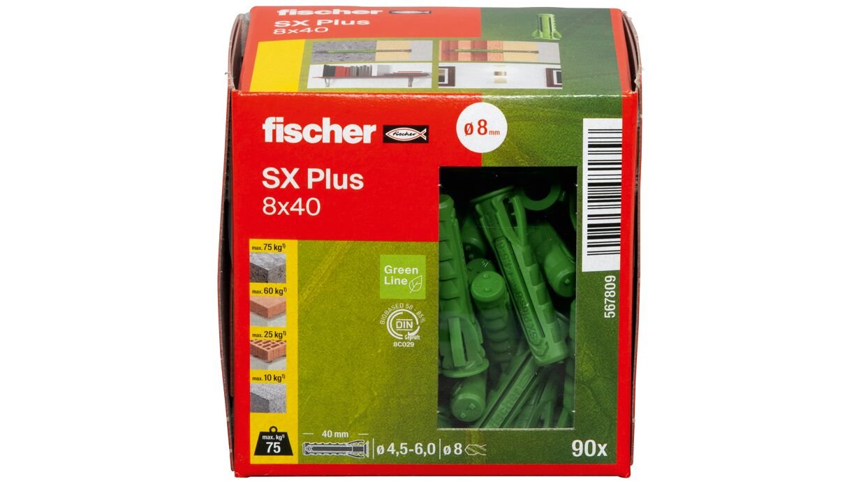 Fischer Dübel Sx Plus Green 8x40
