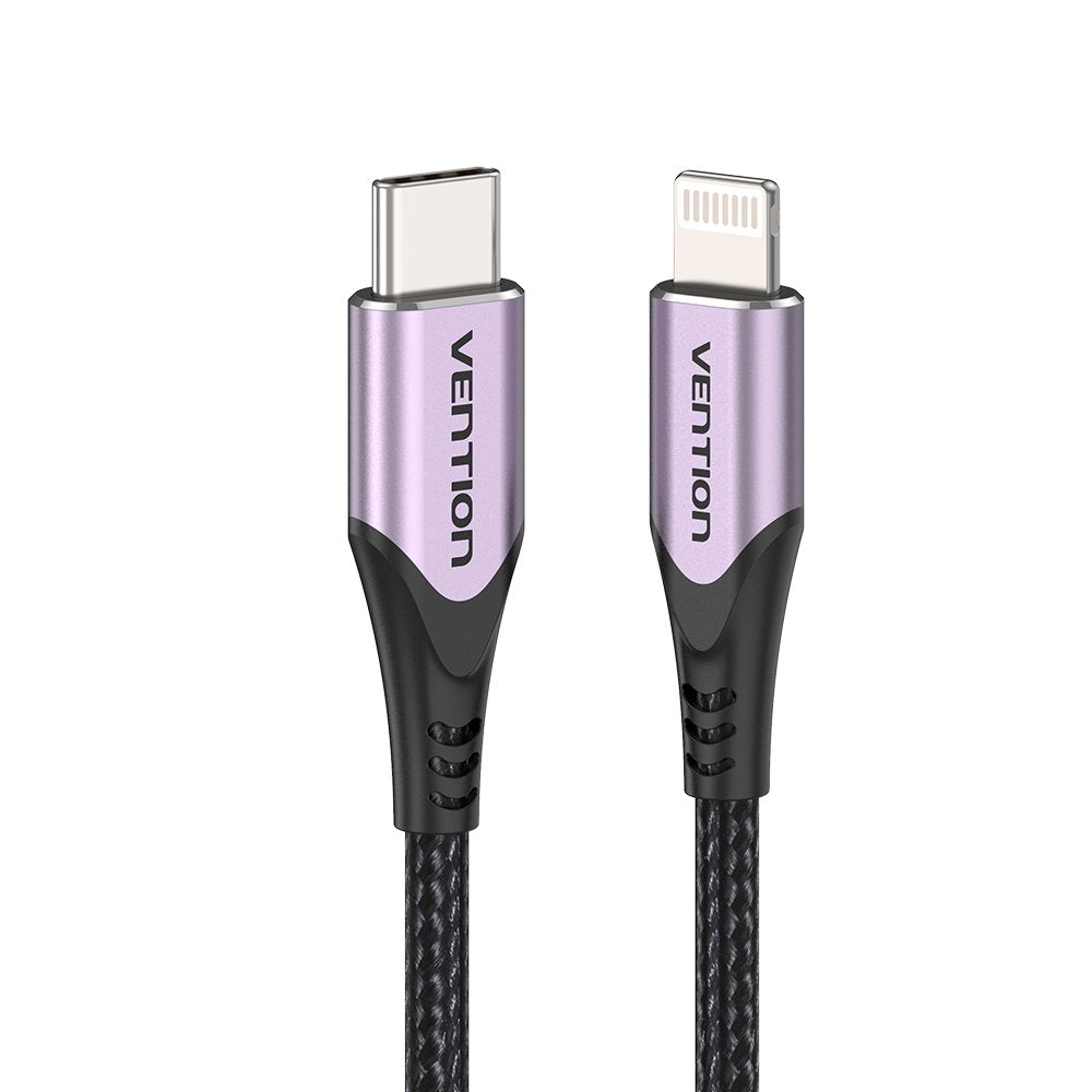 Cable Usb 2.0 Tipo-C Lightning Vention Tacvf Usb Tipo-C Macho Lightning Macho 1m Morado