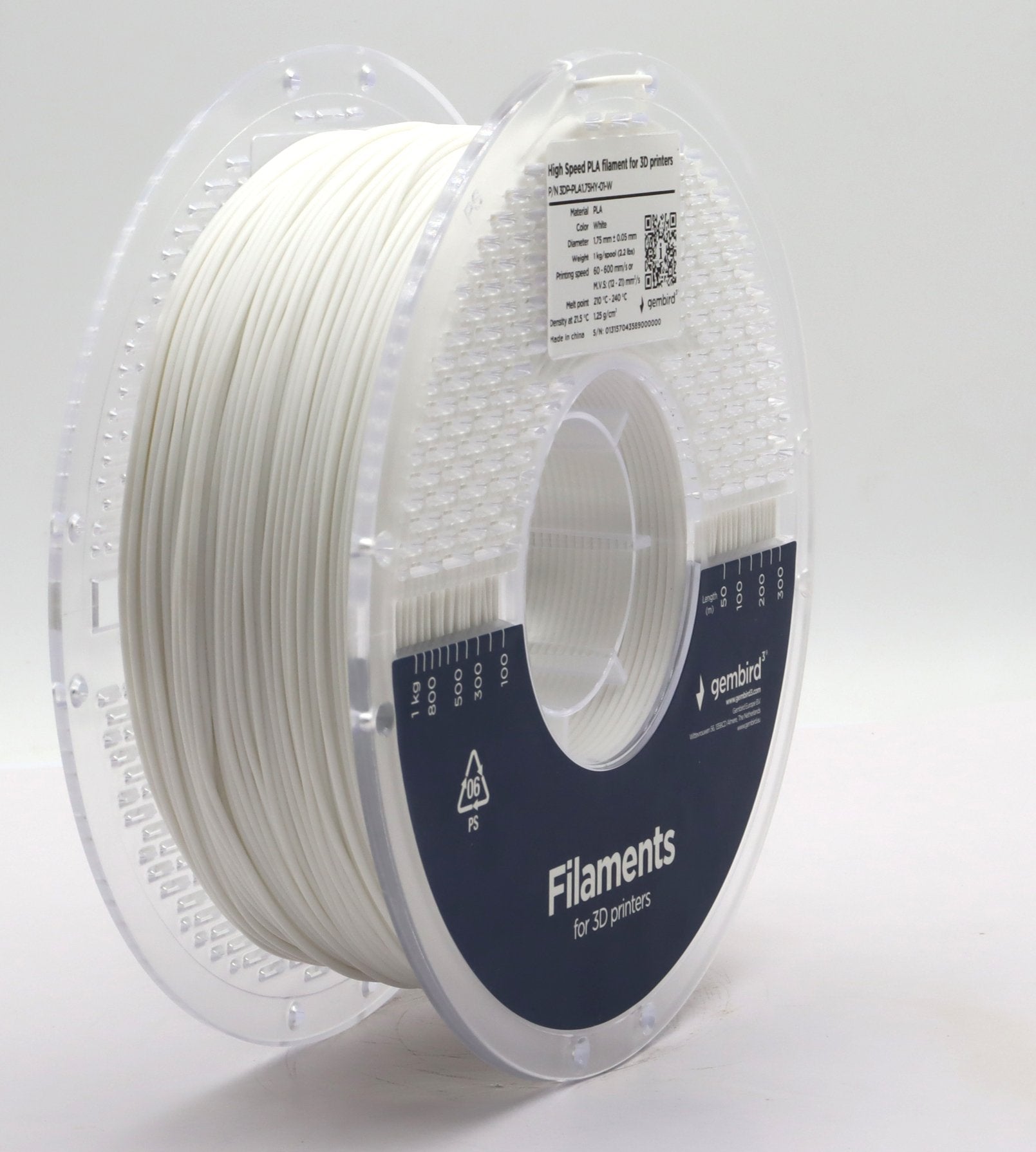 Gembird High Speed Pla Filament Blanco 1.75 Mm 1 Kg