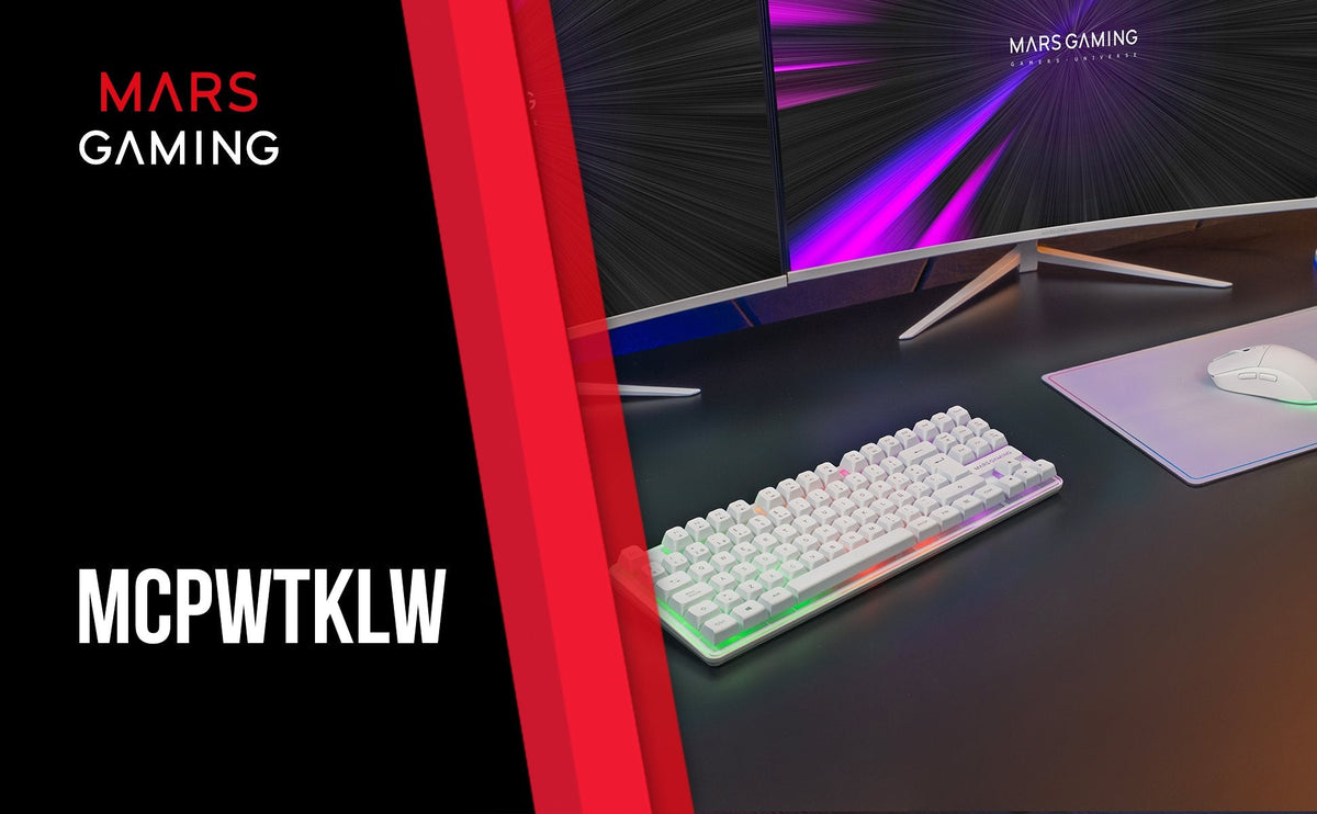 Pack Gamer 3en1 (Calvier/Ratón/Tapis) Mars Gaming Mcpwtkl (Blanco)