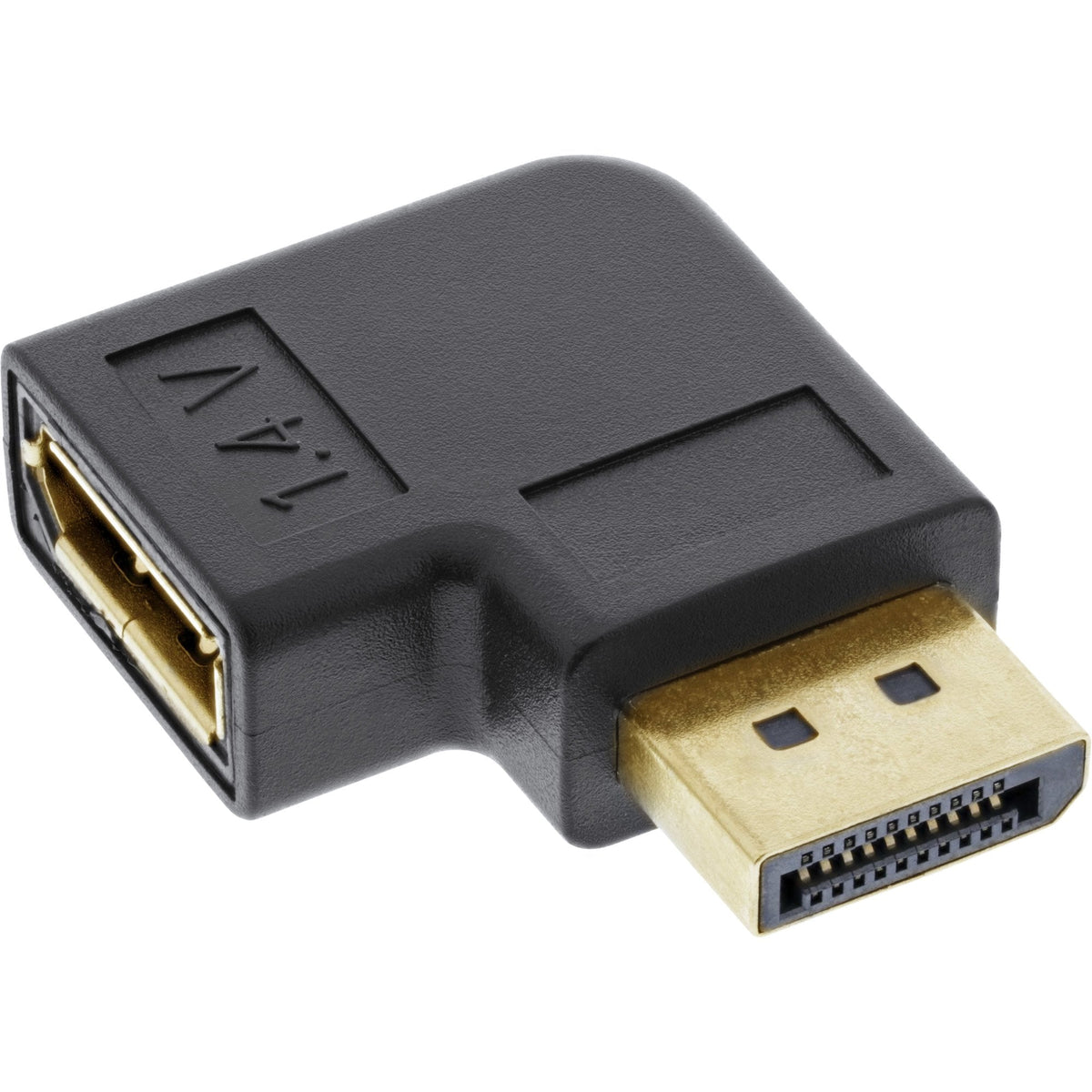 Adaptador Inline Displayport, Displayport Macho/Hembra En Ángulo Recto