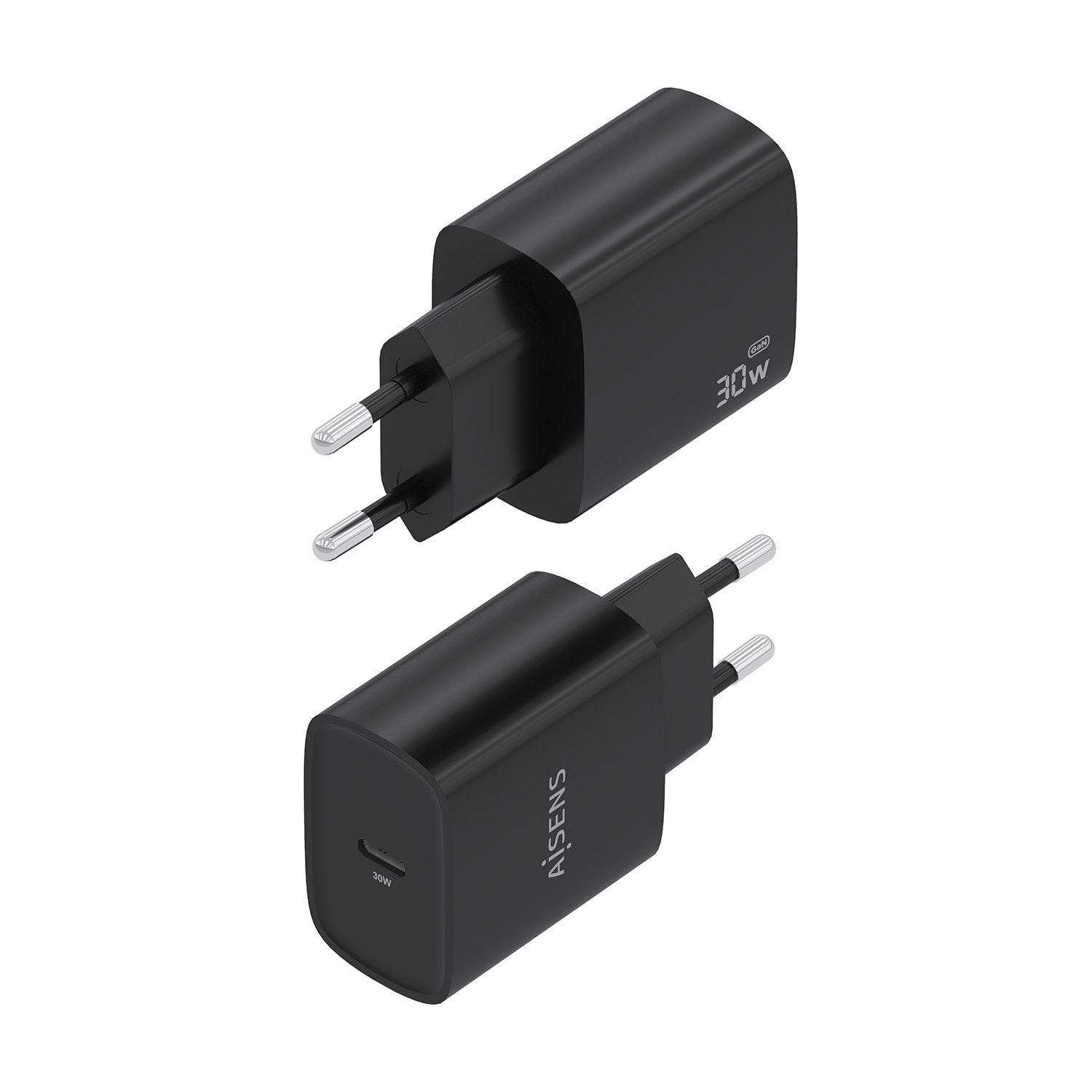 Aisens Cargador Gan 30w, 1xusb-C Pd3.0, Negro