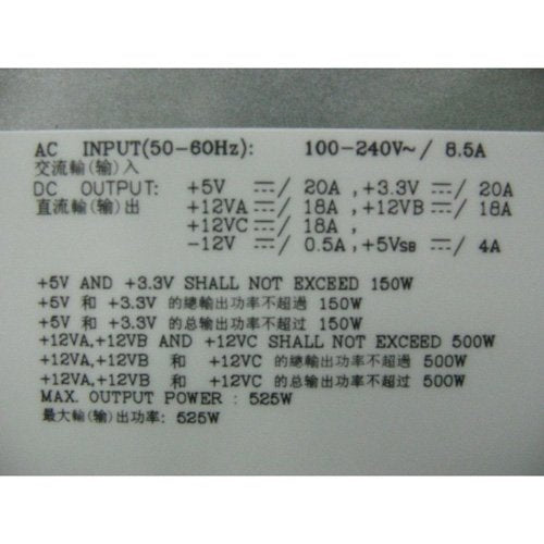 Dell 6w6m1 Unidad De Fuente De Alimentación 525 W Gris