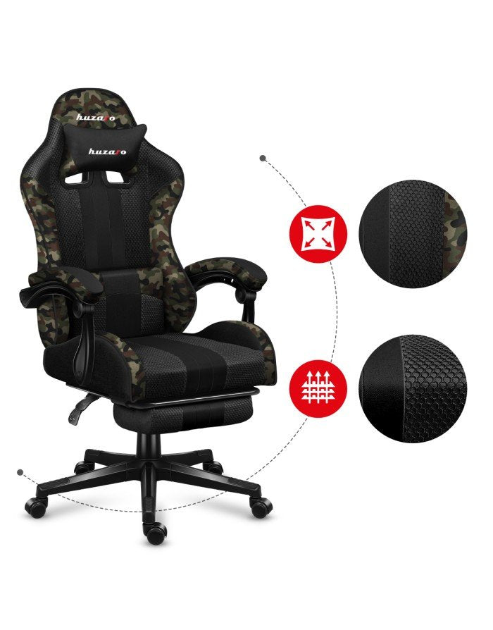EAN 5903796011548 - Huzaro FORCE 4.7 Silla para videojuegos de PC Asiento (de seguridad) de butaca Negro, Camuflaje imagen 10