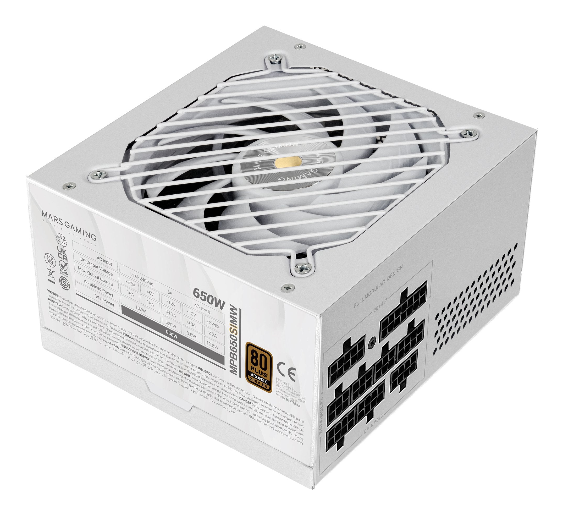 EAN 8435693112693 - Mars Gaming MPB650SIMW unidad de fuente de alimentación 650 W 24-pin ATX ATX Blanco imagen 1