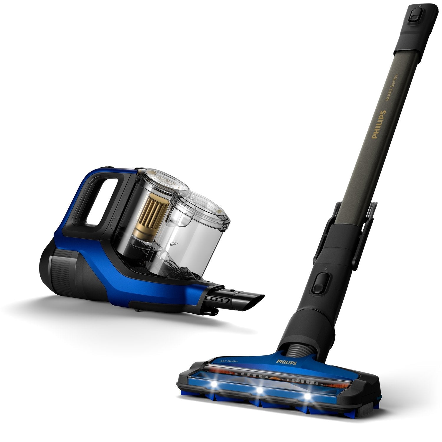 Philips Xc8049 01 Vacuum Cleaner, Handstick 2in1, Operating Time 70 Min, Dust Container 0.6 L, Lithium Ion, Blue Black