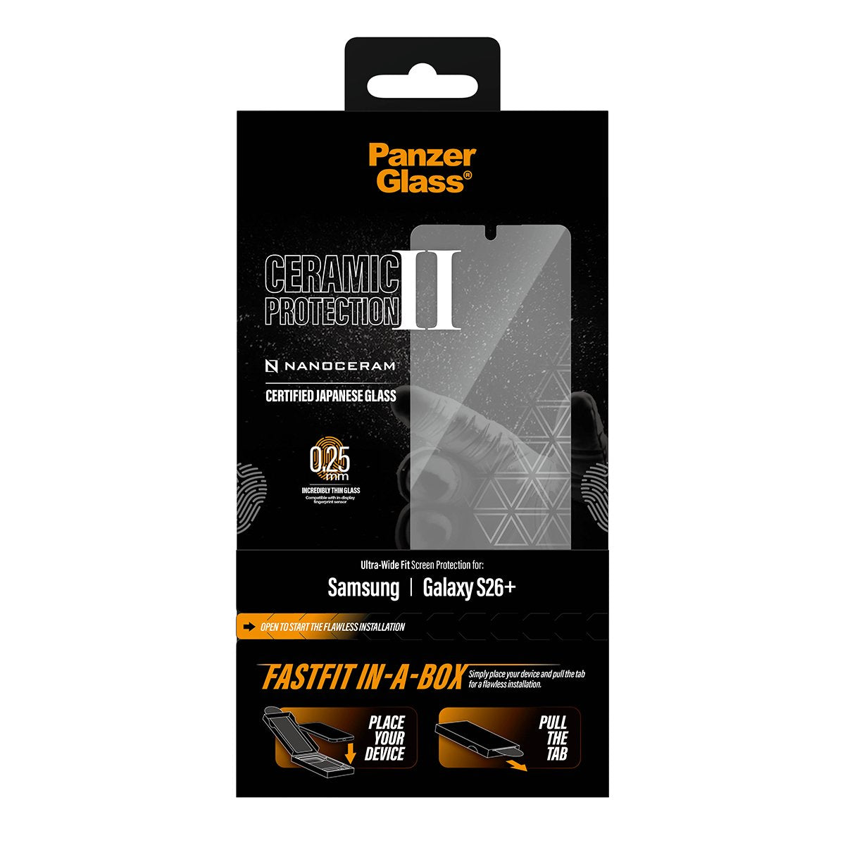EAN 5715685039430 - PanzerGlass ® Ceramic Screen Protector Samsung Galaxy S26+ | Ultra-Wide Fit w. Fastfit in-a-box Protector imagen 3