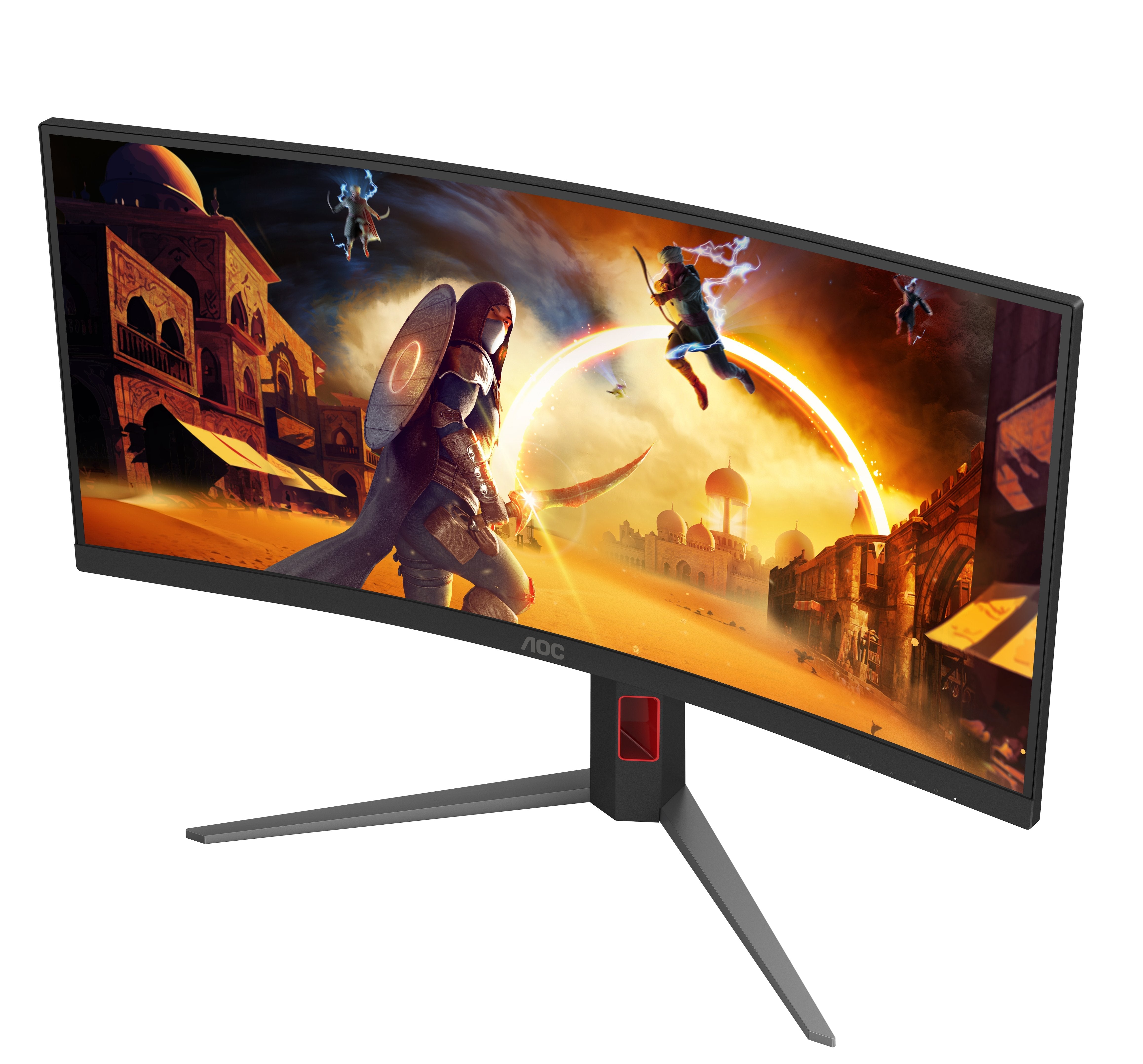 Monitor Aoc G4 Cu34g4z 34" 3440 X 1440 Pixeles Wide Quad Hd Led Negro, Rojo