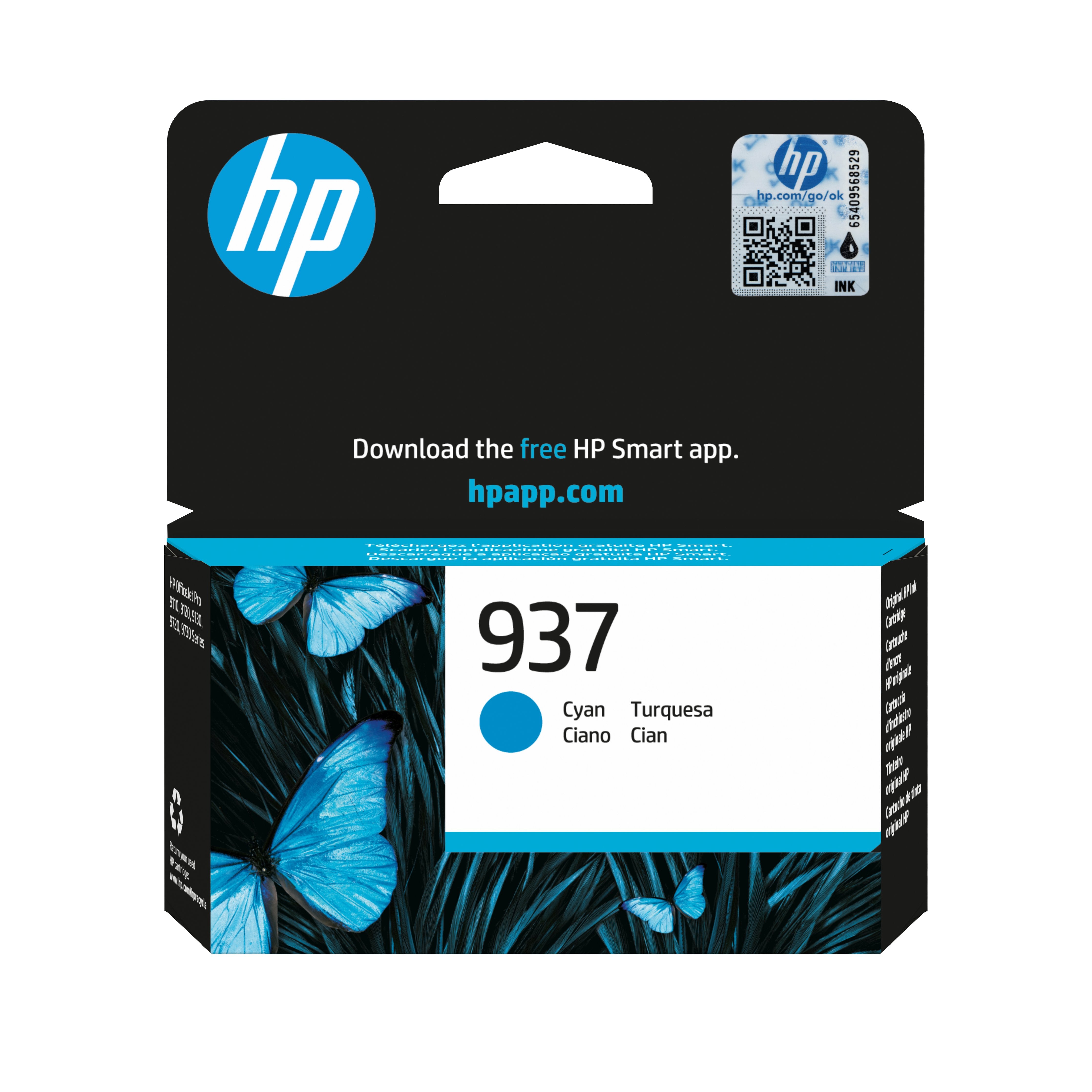 EAN 0196786147531 - HP 937 Cyan Original Ink Cartridge cartucho de tinta 1 pieza(s) Rendimiento estándar imagen 1
