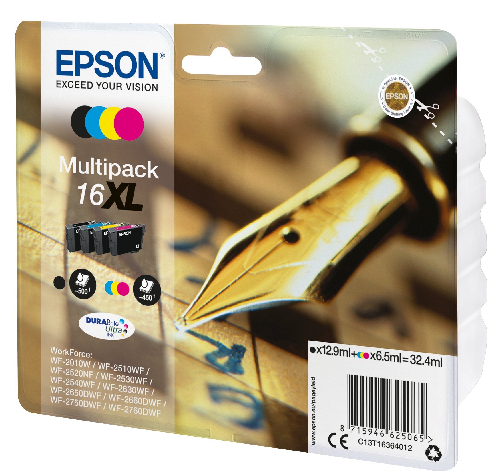 EAN 8715946625072 - Epson Pen and crossword C13T16364022 cartucho de tinta 1 pieza(s) Original Negro, Cian, Magenta, Amarillo imagen 2
