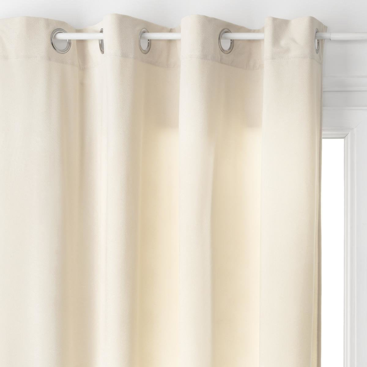 Cortina Con Ollaos Color Marfil 140x260cm