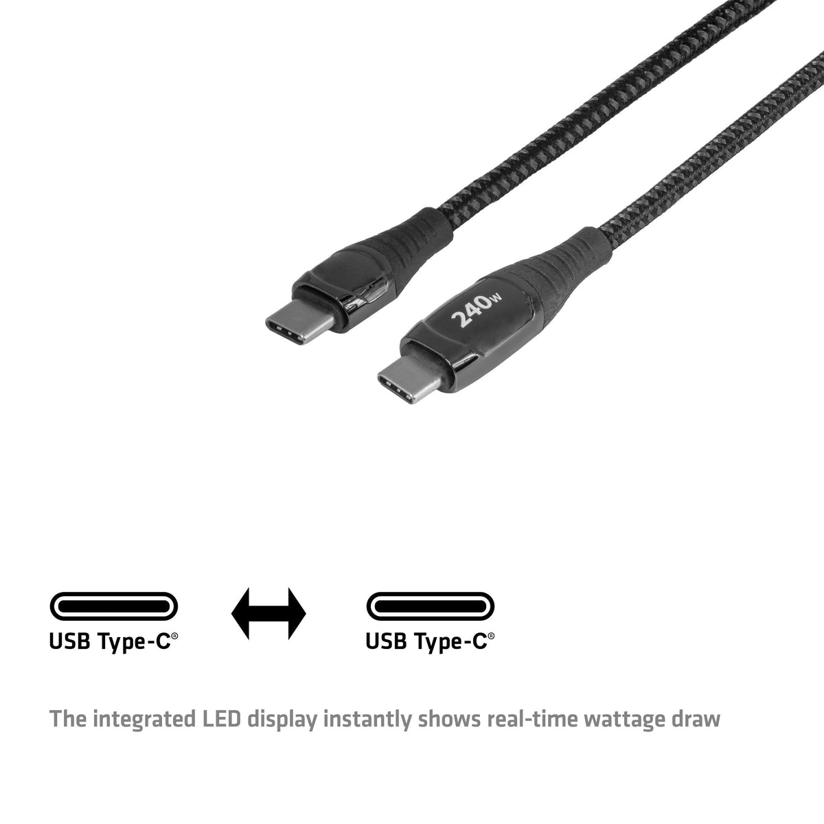 Club3d Usb-C Sicherheitsladekabel 240w 2m Lade-Display M/M Retail