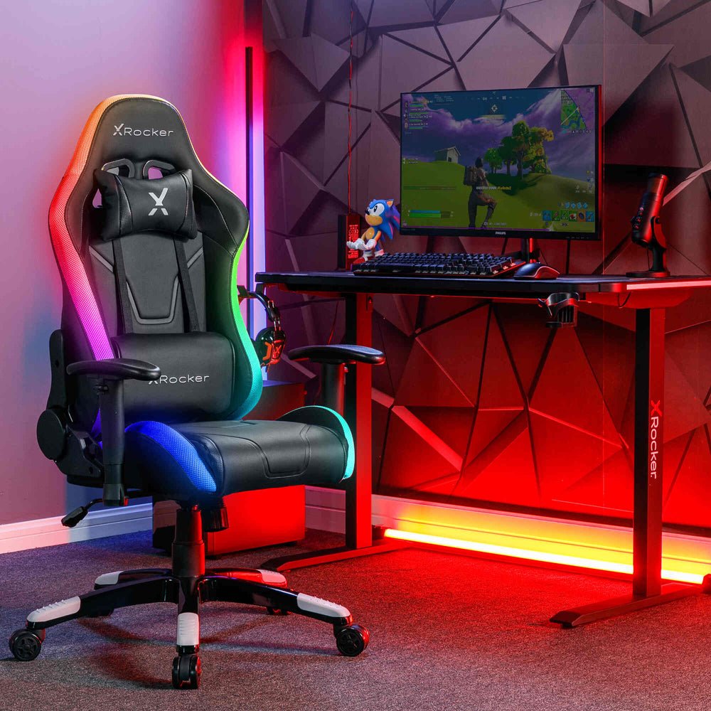 EAN 0094338230284 - X Rocker 2023028 silla para videojuegos Silla para videojuegos de PC Asiento acolchado Negro imagen 1