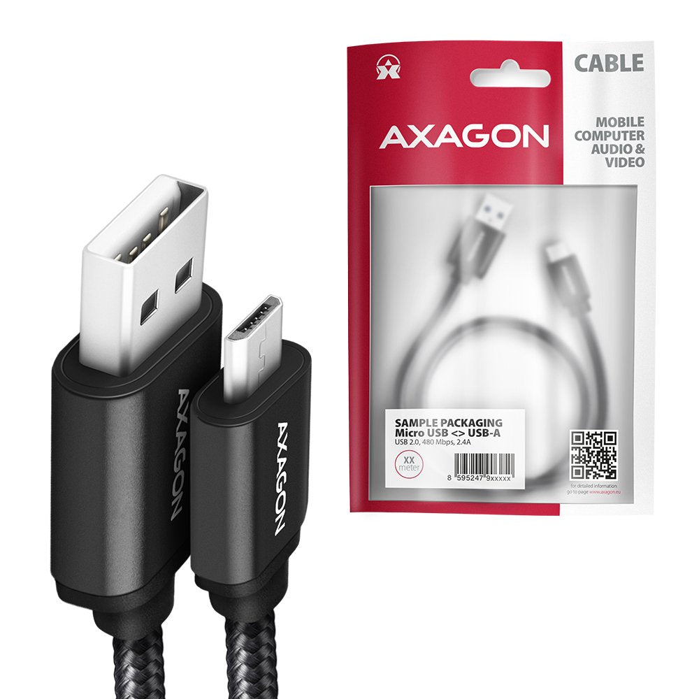 EAN 8595247905871 - Axagon BUMM-AM15AB cable USB USB 2.0 1,5 m Micro-USB B USB A Negro imagen 5