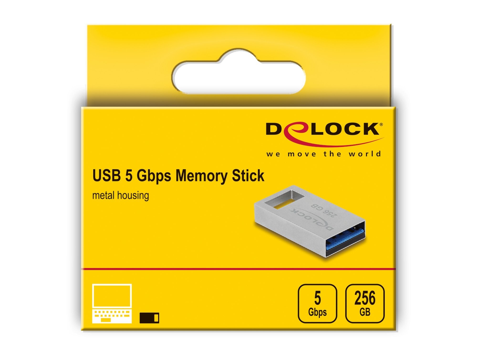 Delock 54006 Usb 5 Gbps Lápiz De Memoria 256 Gb - Carcasa De Metal