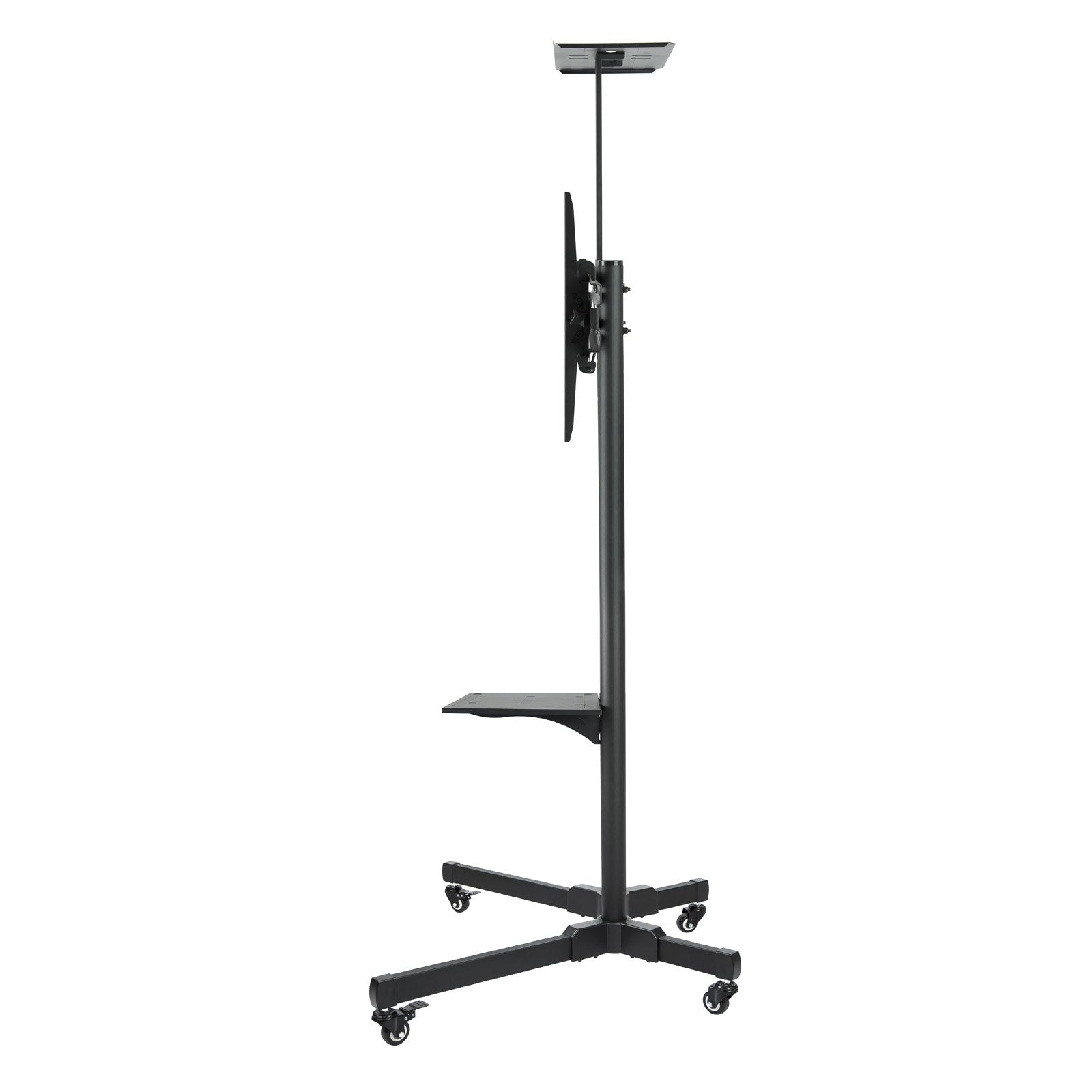 Tooq Soporte De Pantalla De Suelo Con Ruedas 37"-70" - Bloqueo De Ruedas - Dos Estantes - Peso Max 50kg - Vesa
