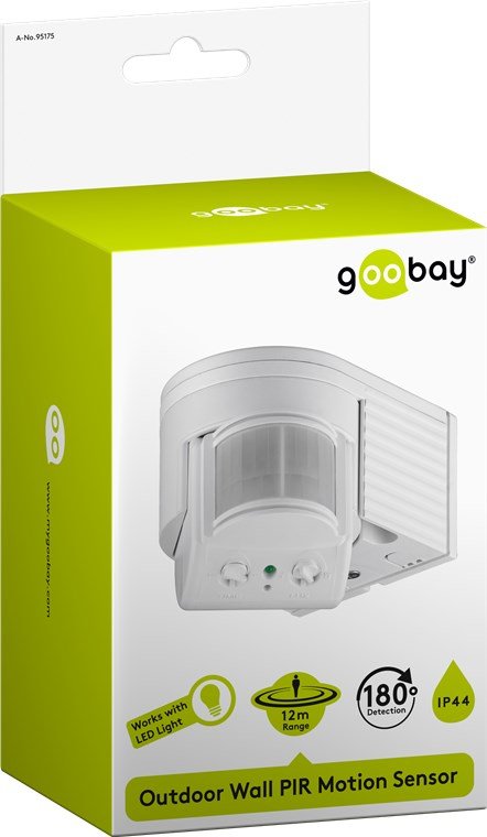 Sensor De Movimiento Pir Exterior Blanco Goobay