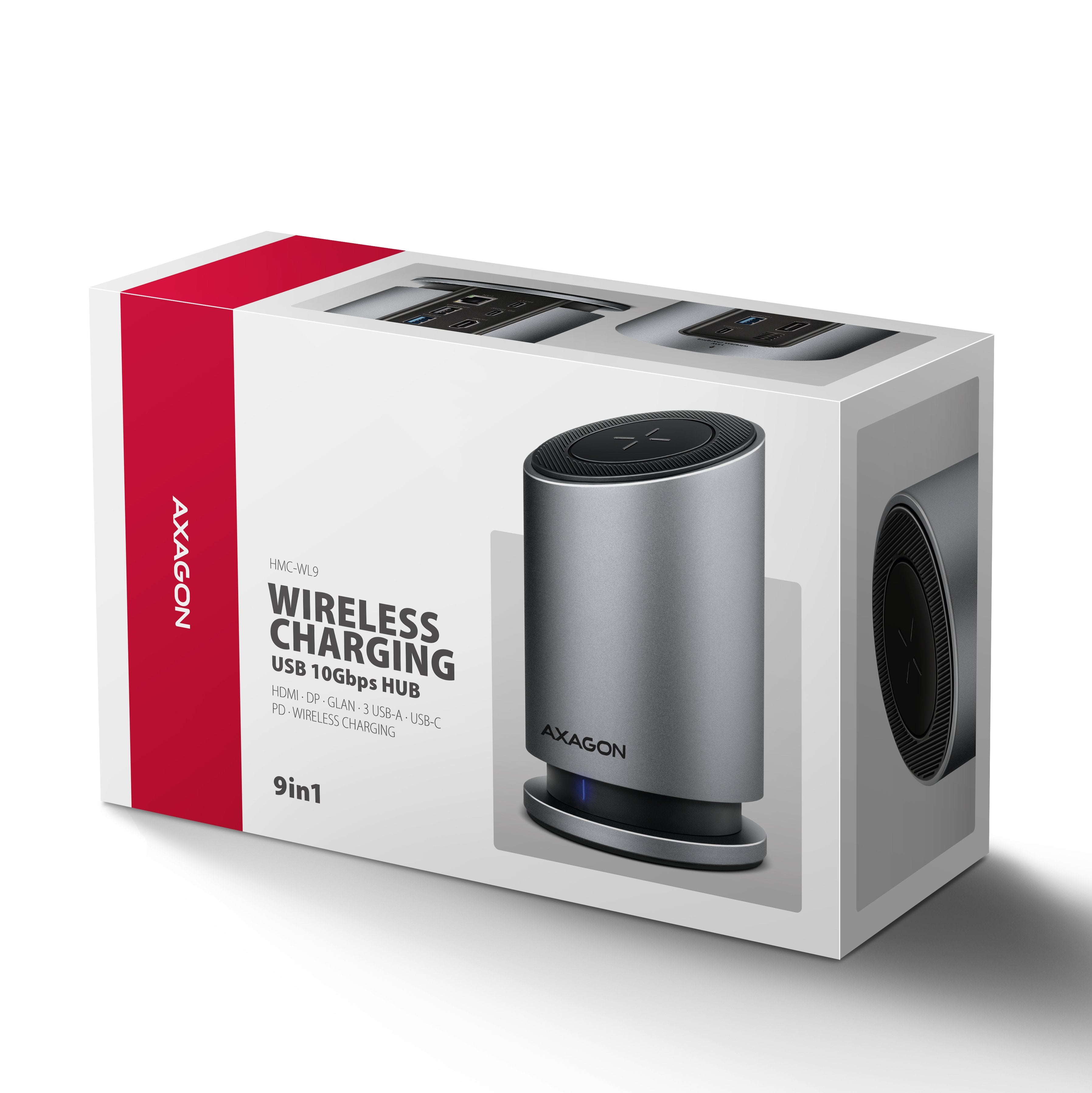 EAN 8595247908735 - Axagon HMC-WL9 base para portátil y replicador de puertos Alámbrico USB 3.2 Gen 2 (3.1 Gen 2) Type-C Gris imagen 11