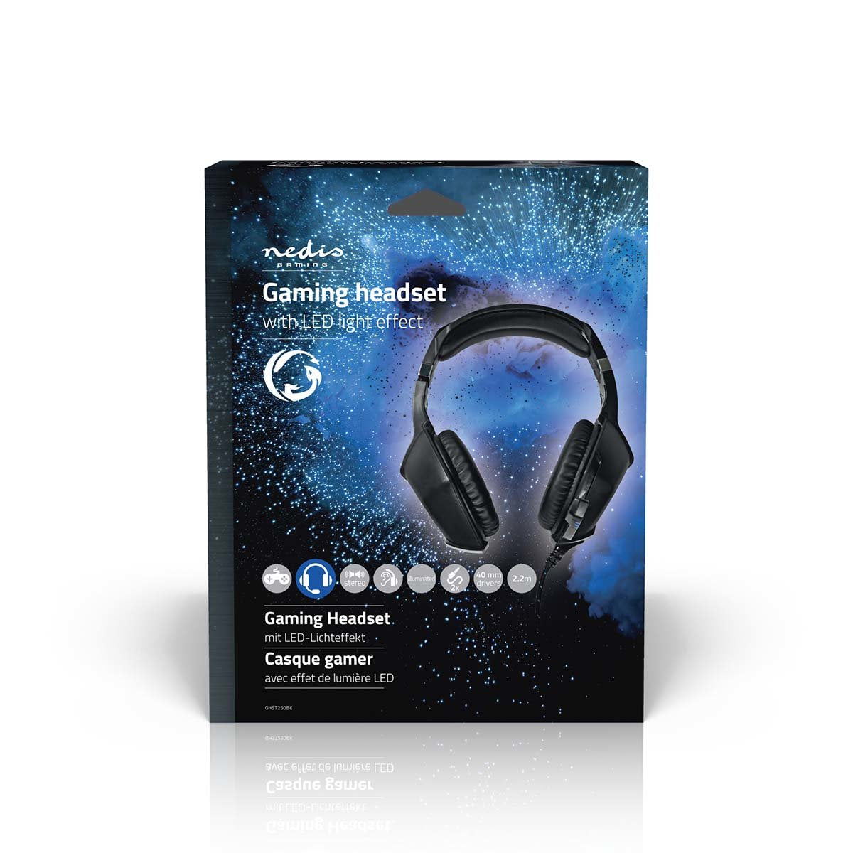 Nedis Auriculares Gaming Supraaural Stereousb Type-A / 2x 3.5 Mm/ Micrfono 2.20 M Led