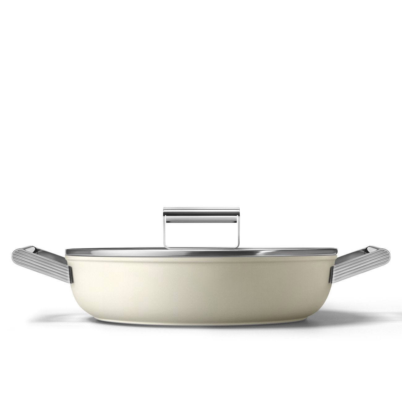 Smeg Dpf2812crm Pfanne, 28 Cm, Keramik, Edelstahlgriffe, Cremefarben Matt