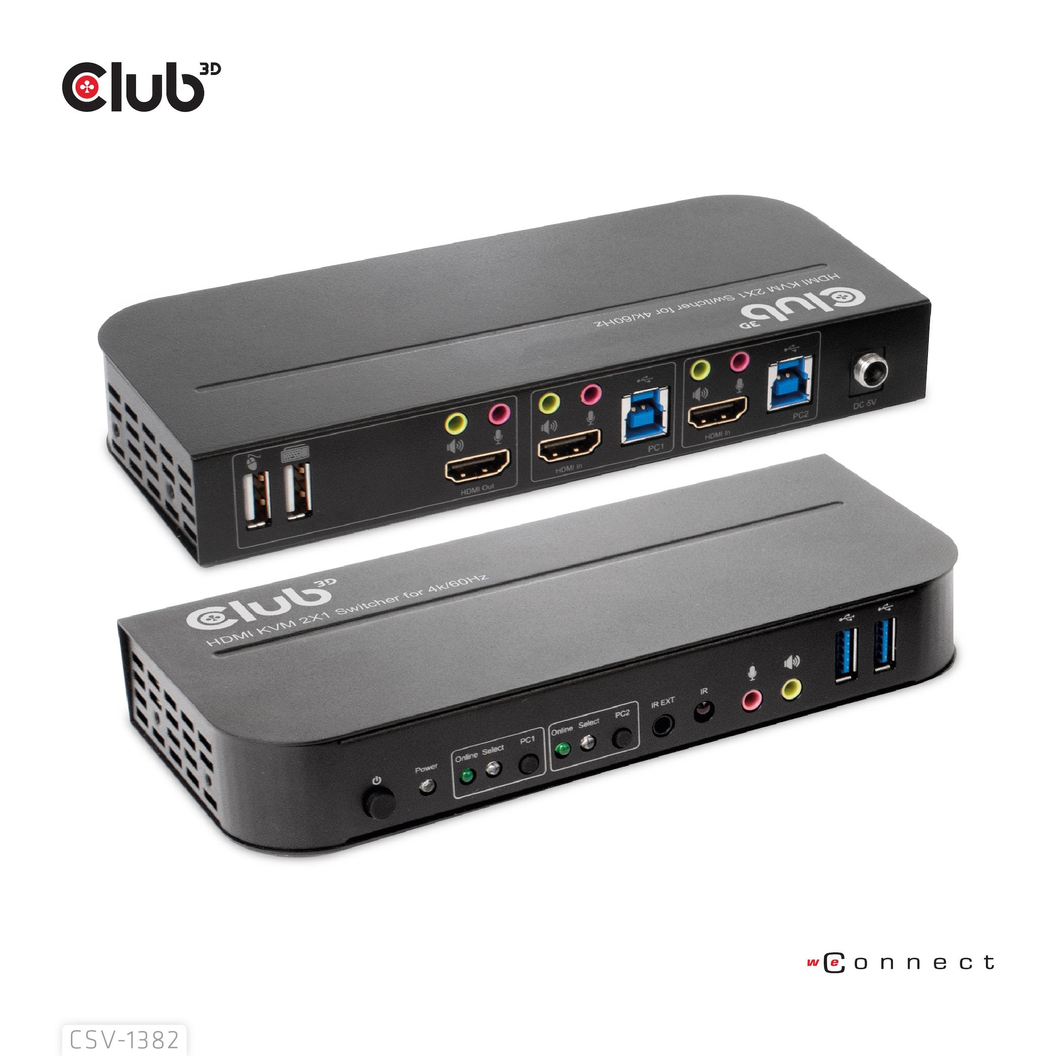 EAN 8719214472245 - CLUB3D CSV-1382 interruptor KVM Negro imagen 1