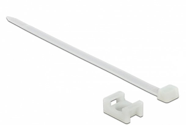 Delock Schraubhalter 23 X 16 Mm Mit Cablebinder L 150 X B 7,2 Mm Weiss