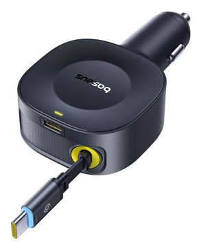 Primetrip Vr2 Car Charger With Retractable Cable C+C 30w Cosmic Black