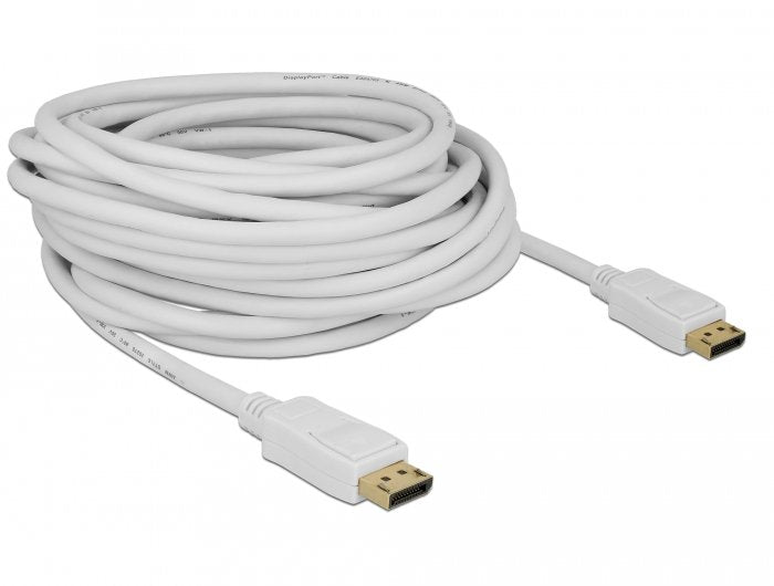 Delock Cable Displayport 1.2 Macho > Macho Blanco 4k 60 Hz 10m