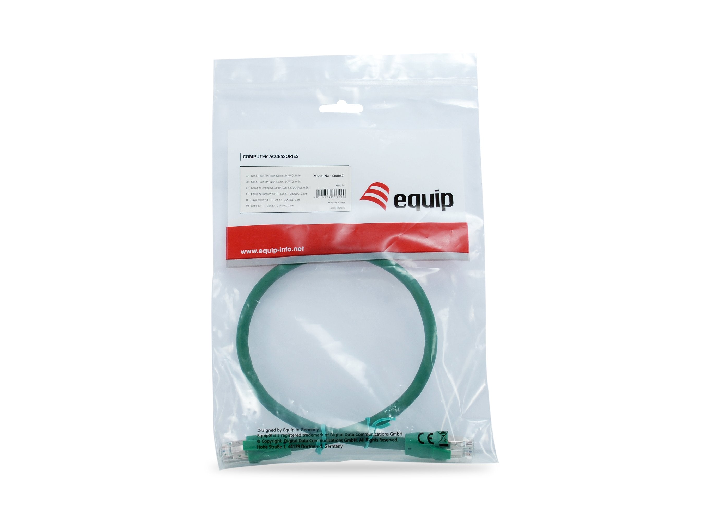 Equip Cable De Red Cat8.1 S/Ftp 2xrj45 0.50m Verde (Sstp)Pi