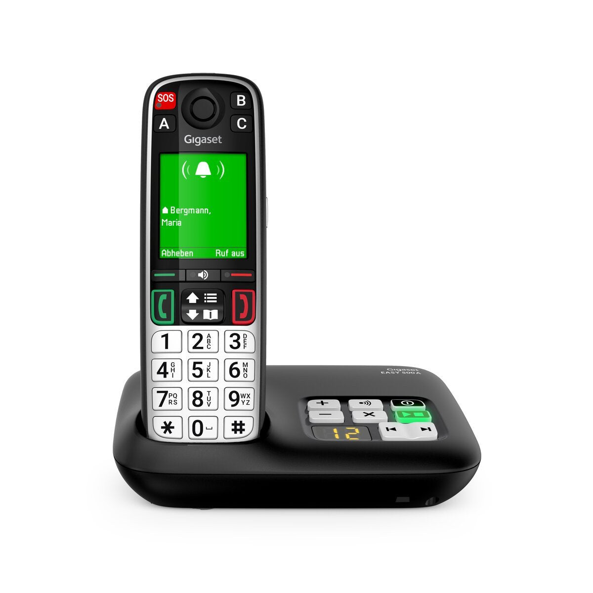 Gigaset Easy 500a Dect-Ladebasis Con 1x Handset (Sos/Ls Life Style)+Ab - Negro
