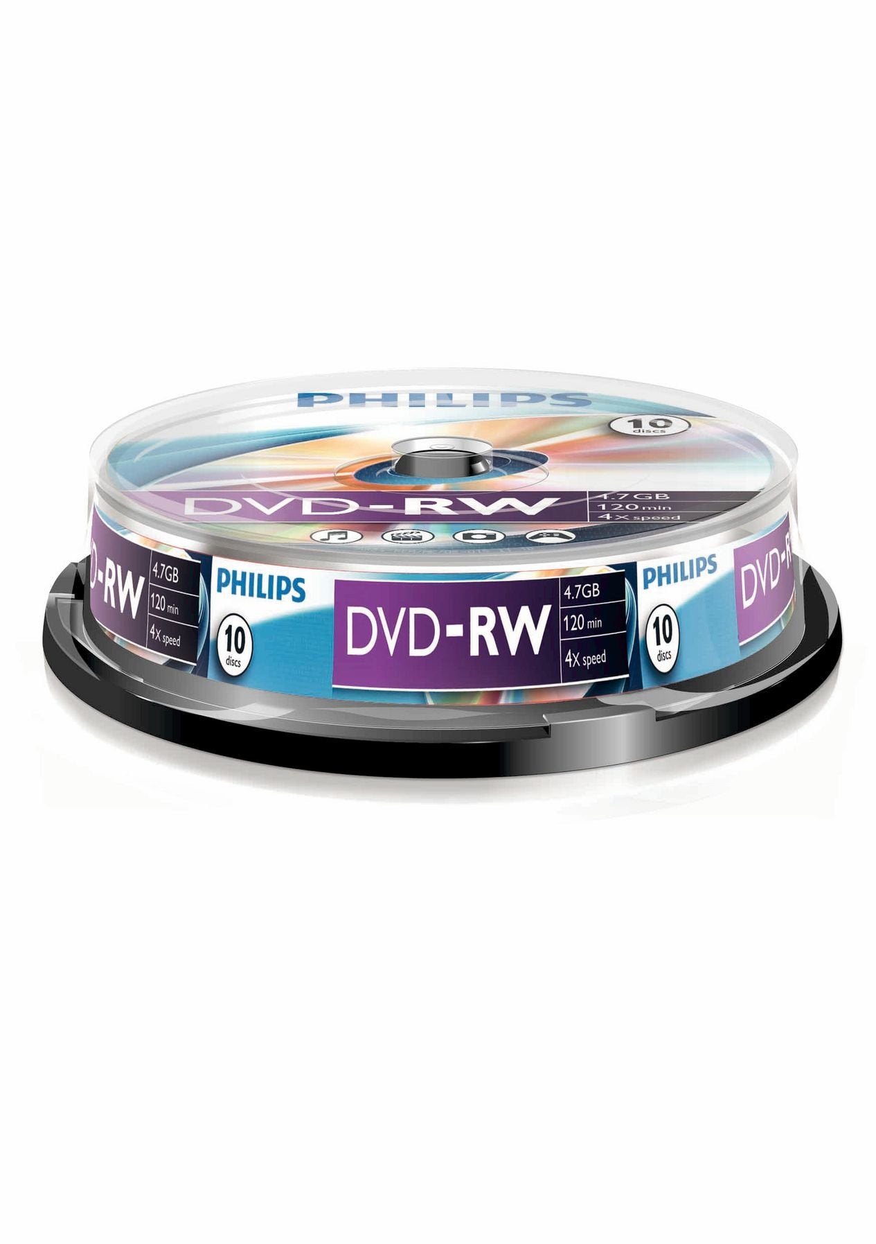Philips Dvd-Rw 4,7gb 10pcs Spindel 4x