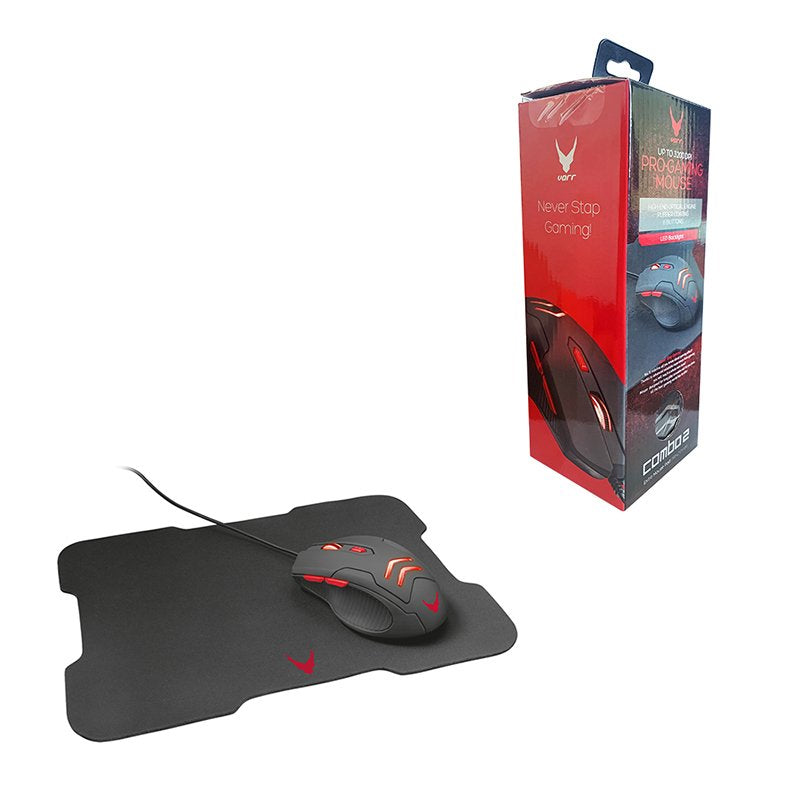 Omega Varr Kit Gaming Raton 1000 - 3200dpi + Alfombrilla Xl Negro/Rojo Vsetmpx4